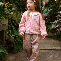 Penelope Cardigan - Pink Checkered Hearts