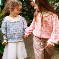 Penelope Cardigan - Pink Checkered Hearts