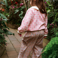 Penelope Cardigan - Pink Checkered Hearts