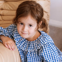 Marigold Blouse - Cornflower Gingham
