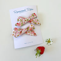 Pig Tail Bow Set - Liberty Paysanne Blossom