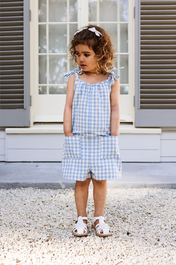 Betsy Playsuit - Bluebell Check