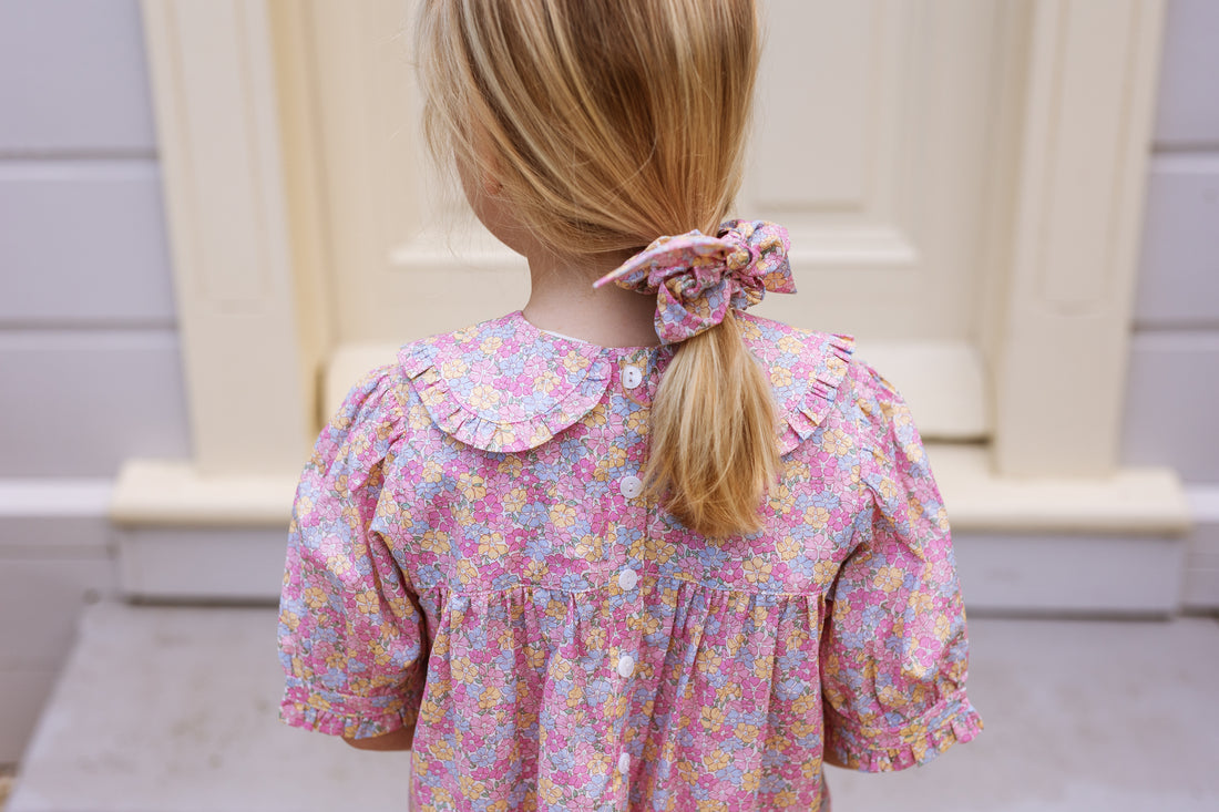 Bow Scrunchie in Liberty Sadie Rose