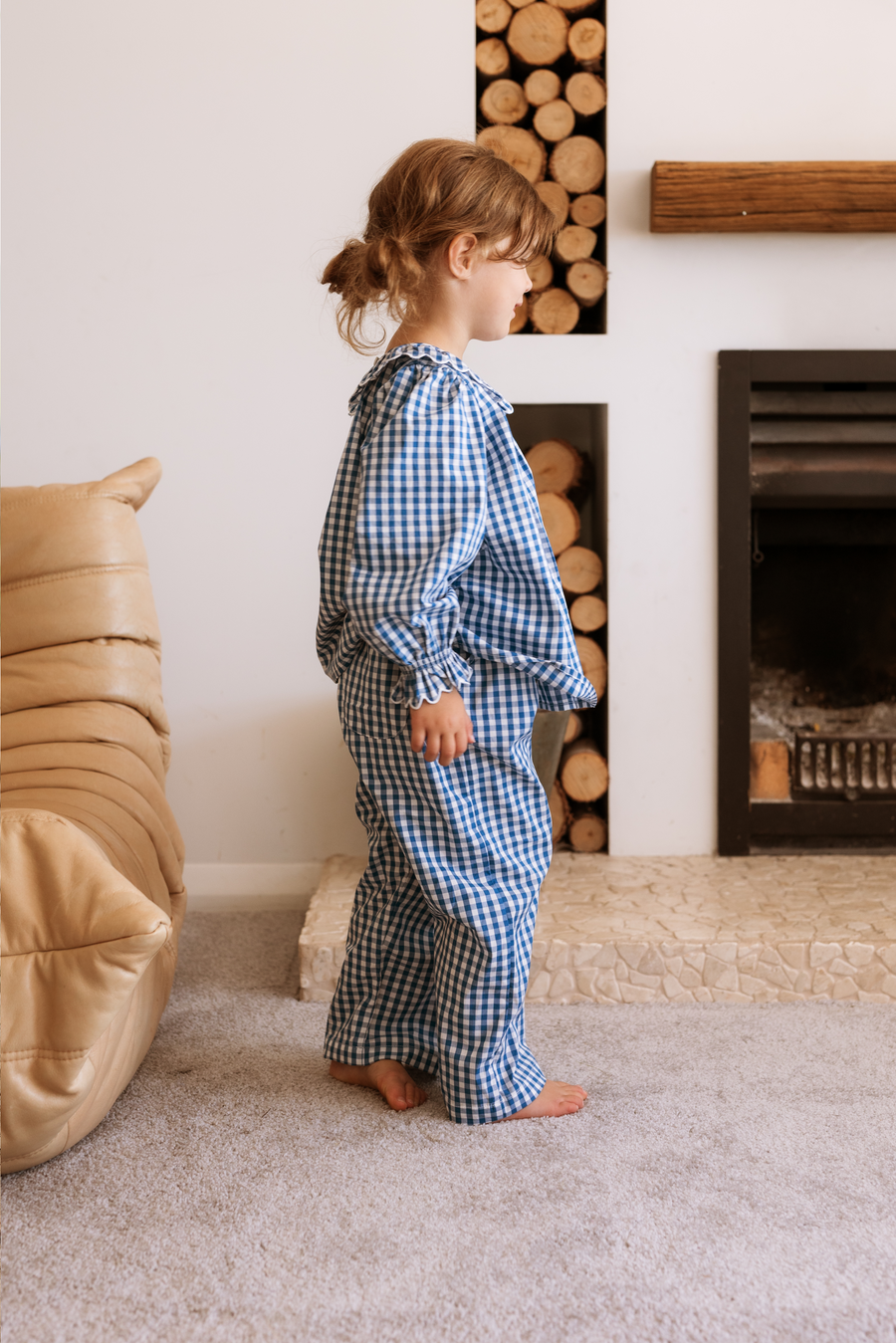 Harriet Trouser - Cornflower Gingham