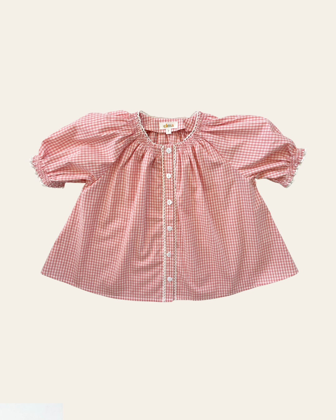 Delphi Blouse in Sweet Pea Gingham