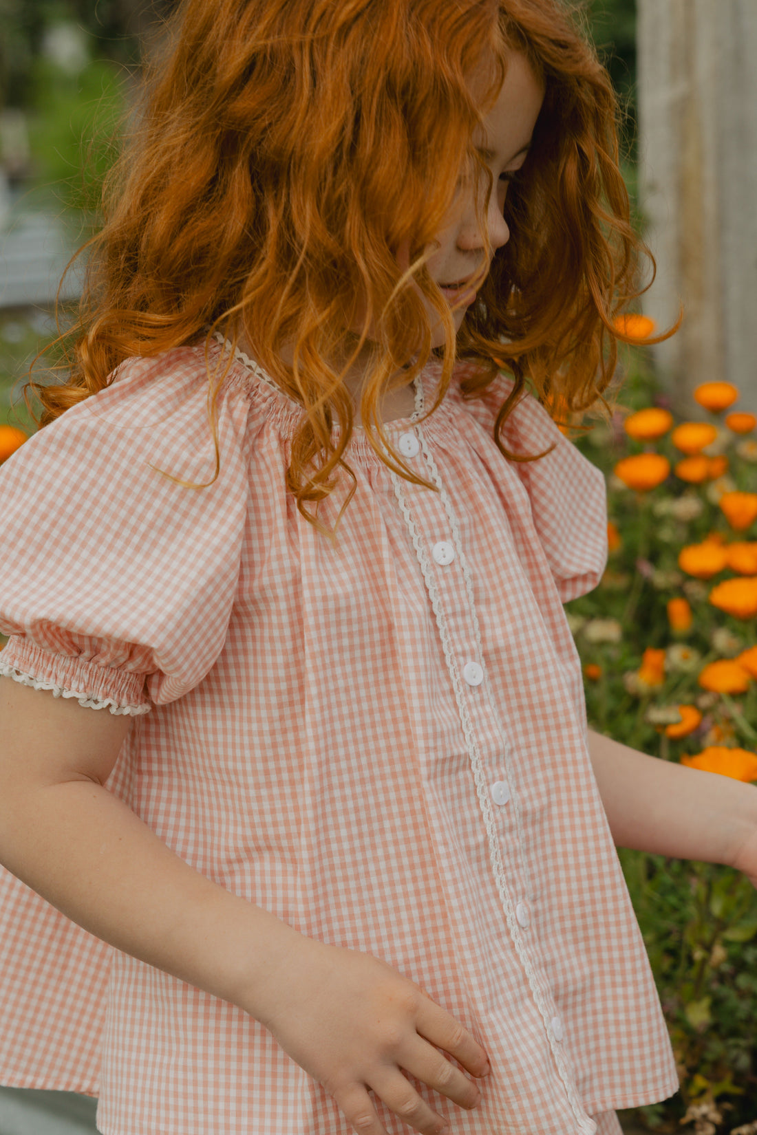 Delphi Blouse in Sweet Pea Gingham
