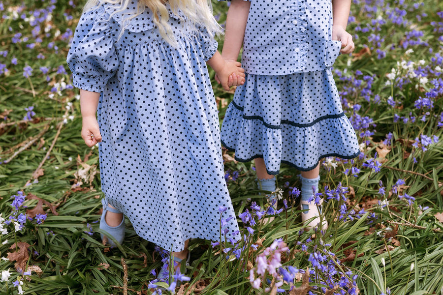 Emily Skirt - Periwinkle Dot