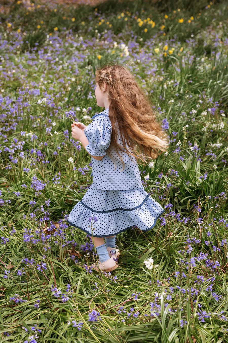 Emily Skirt - Periwinkle Dot