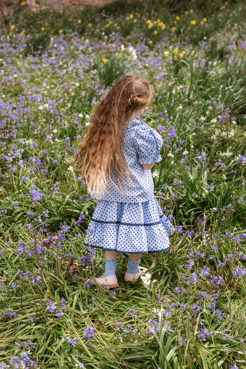 Emily Skirt - Periwinkle Dot