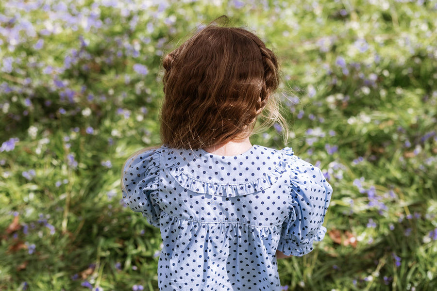 Juniper Blouse - Periwinkle Dot