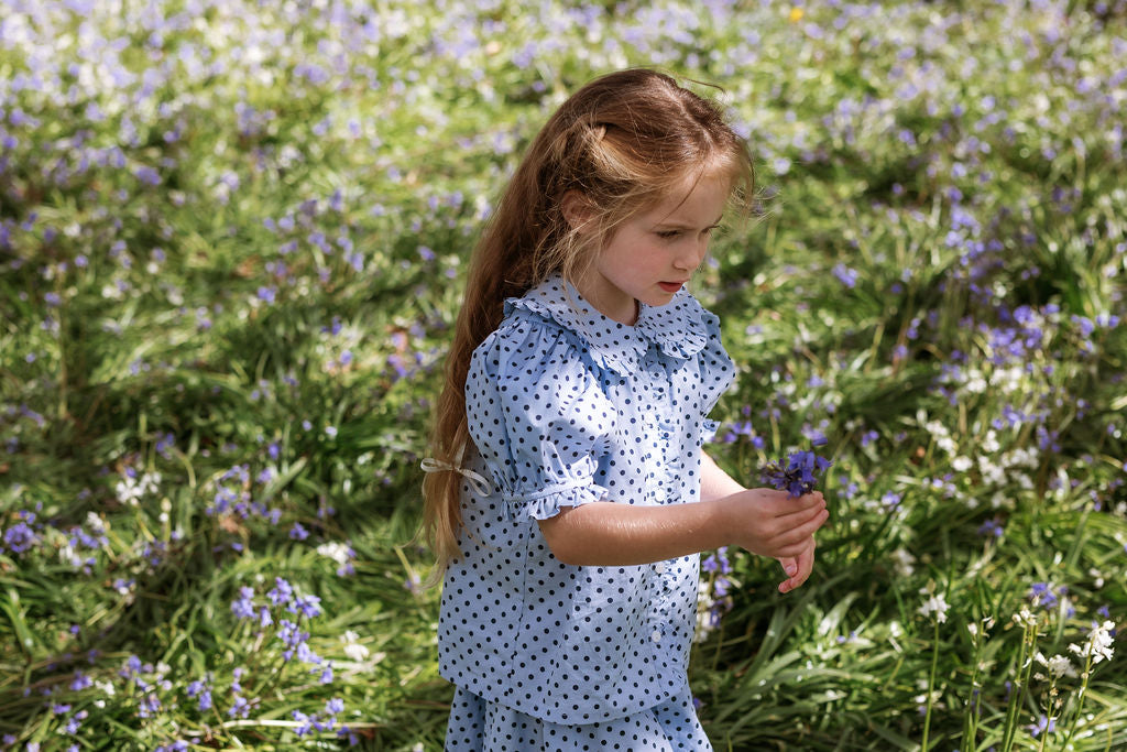 Juniper Blouse - Periwinkle Dot