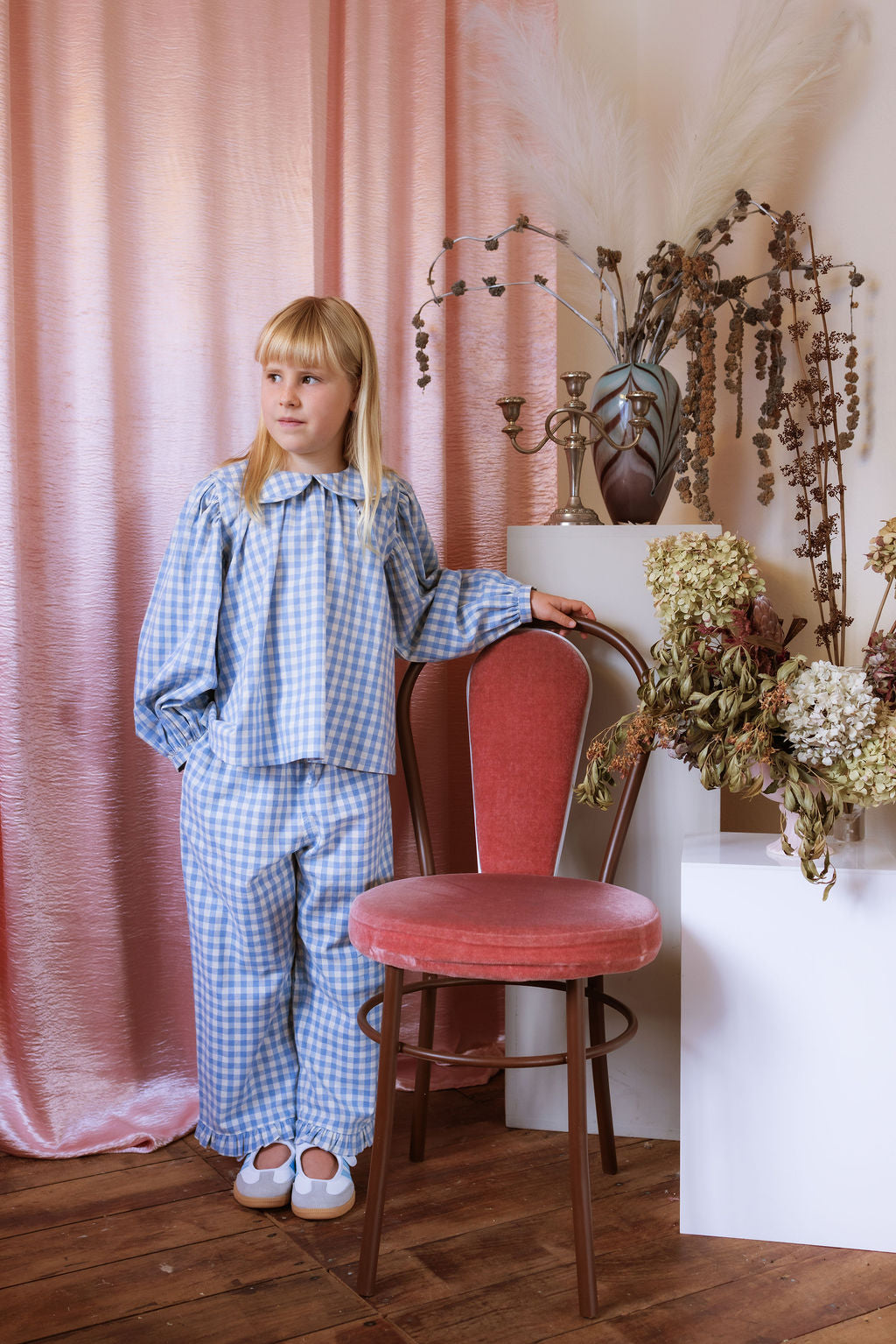 Thea Blouse - Bluebell Check