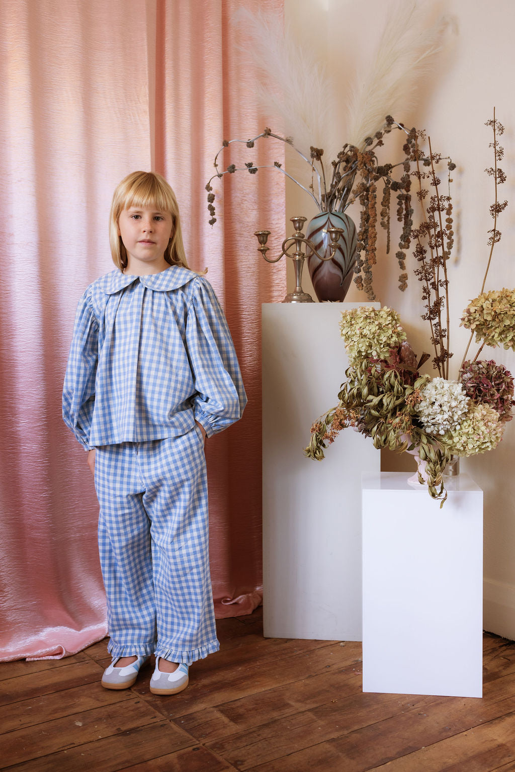 Tillie Pants - Bluebell Check