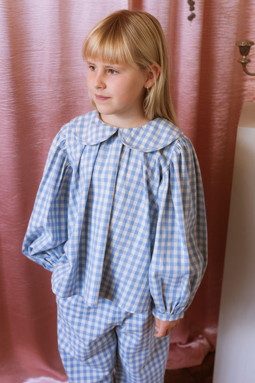 Thea Blouse - Bluebell Check