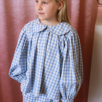 Thea Blouse - Bluebell Check