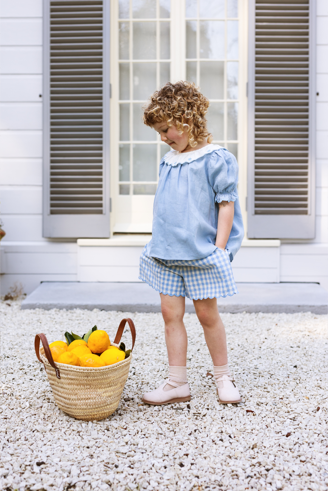 Lola Shorts - Bluebell Check