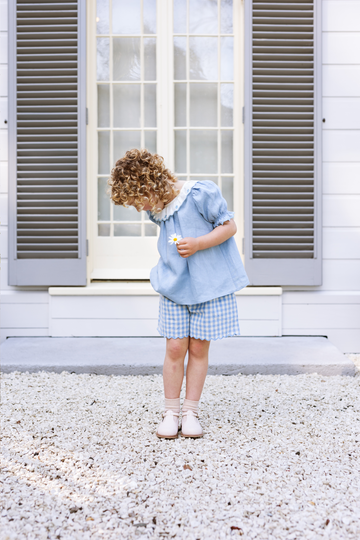 Lola Shorts - Bluebell Check