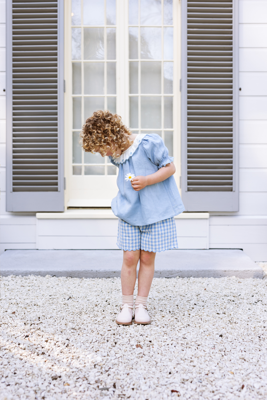 Lola Shorts - Bluebell Check