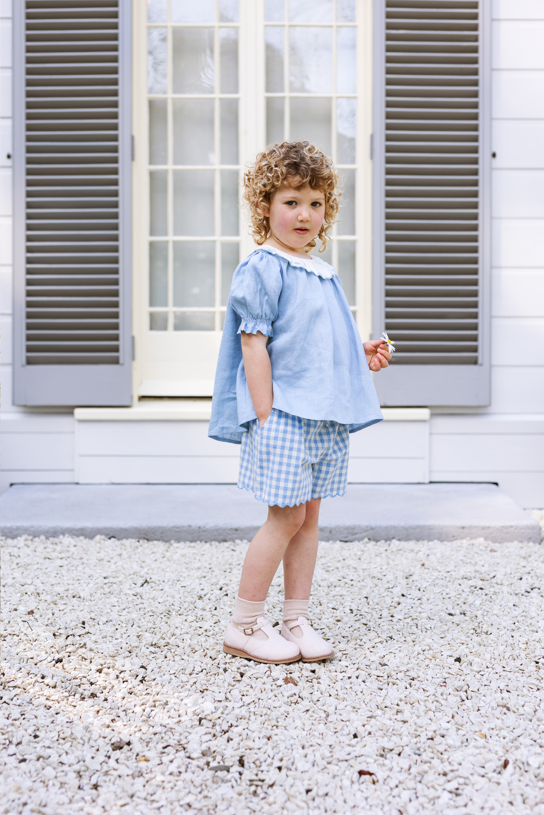 Lola Shorts - Bluebell Check