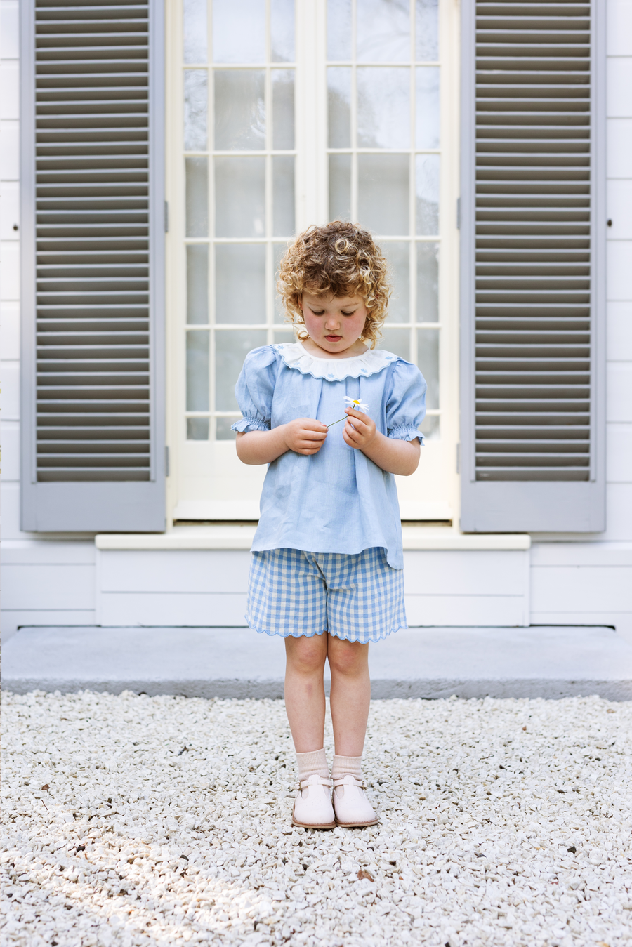 Lola Shorts - Bluebell Check