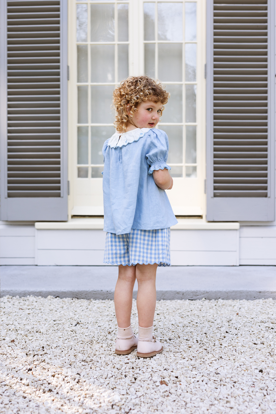 Lola Shorts - Bluebell Check