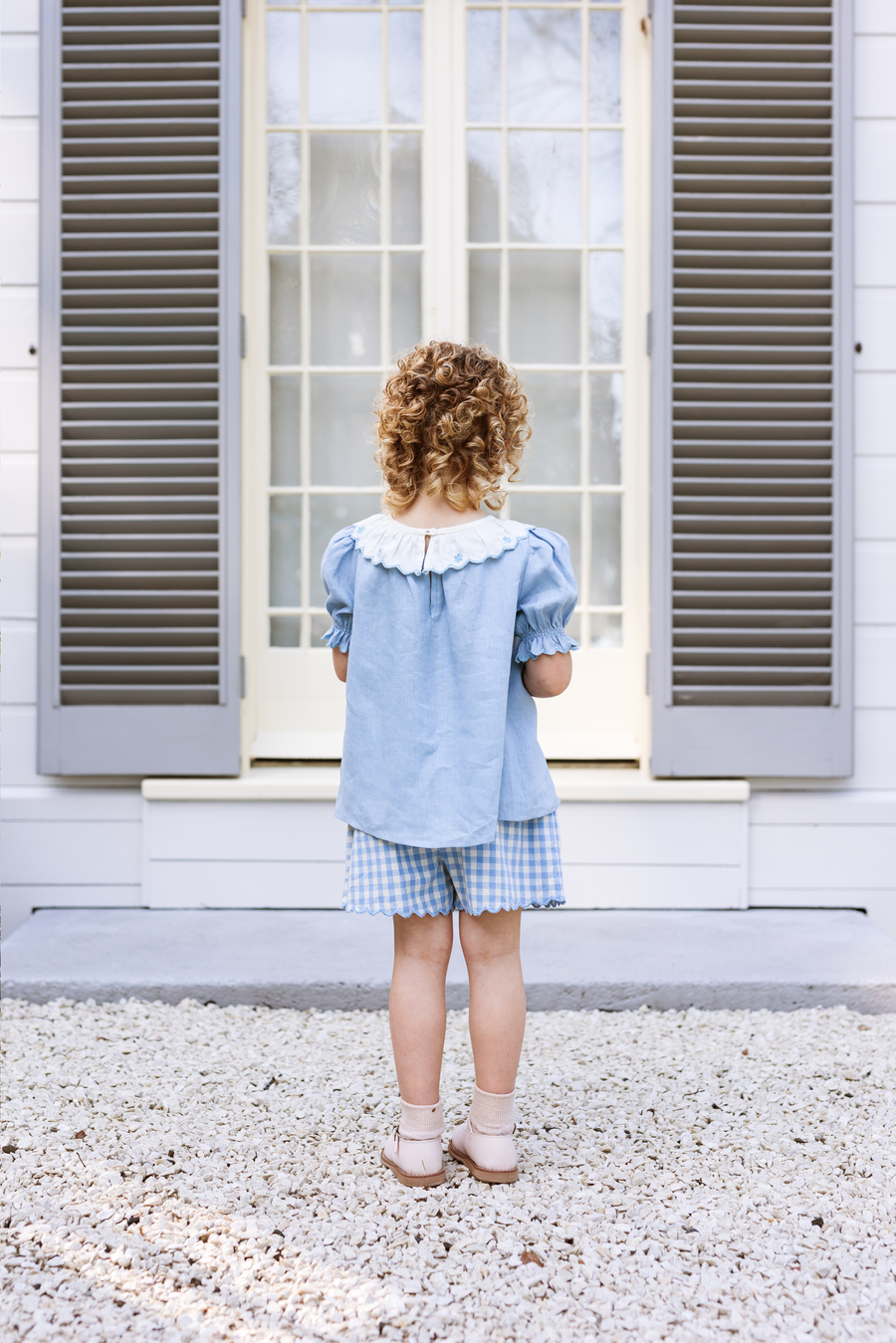 Lola Shorts - Bluebell Check