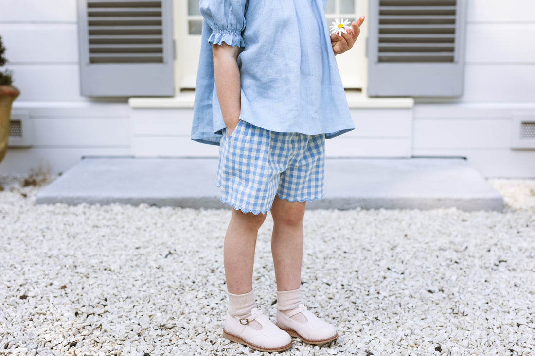 Lola Shorts - Bluebell Check