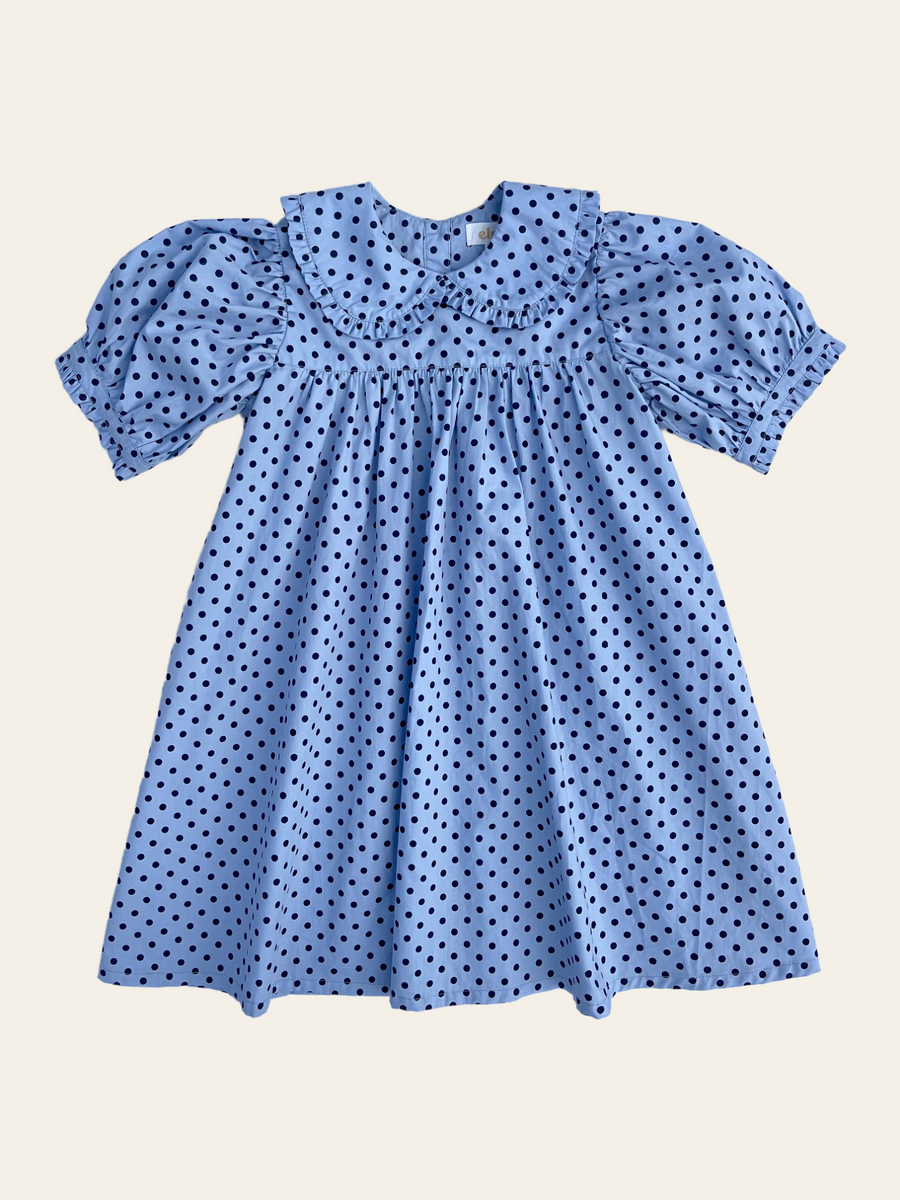 Birdie Dress - Periwinkle Dot